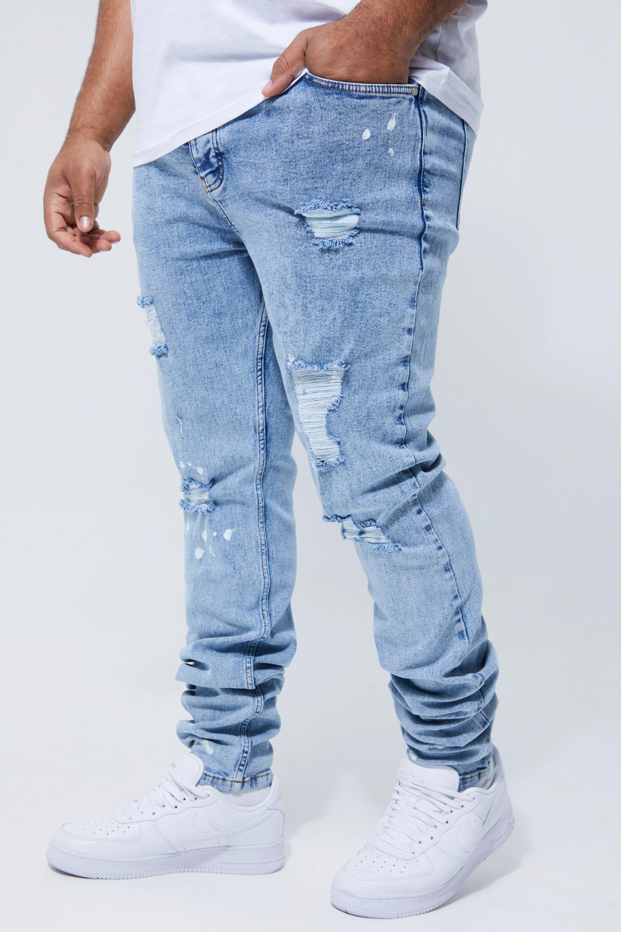 Ripped splatter hot sale jeans